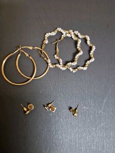 Old Money Golden Earrings Combo
