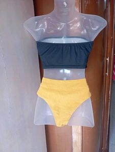 Shien Cute Black &amp; Yellow Bikini Set