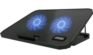 Zinq Dual Fan Cooling Pad for Notebook/Laptop with Dual USB Port(Black)