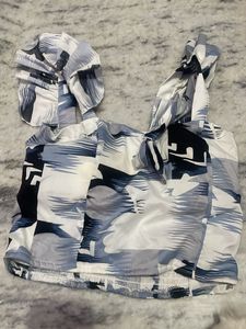 Ruffled Palm Print Tank Top