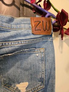 Zara Classic Rugged Ripped Blue Jeans
