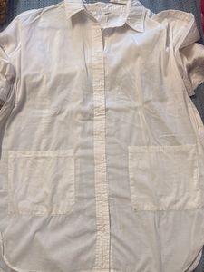 White Oversized Shirt Dress