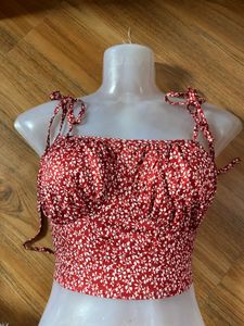 Cute Floral Tie Up Corset Top ❤️🌸