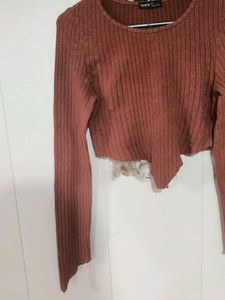 Brown Long Sleeve Top