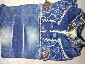 Kids Denim Dress &amp; Floral Set