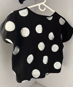 Nuon Black Polka Dot  Crop Top