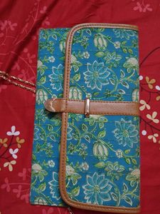 Floral Print Clutch with Chain Strap
