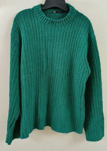 Forest Green Relaxed Crewneck Sweater