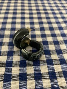Black &amp; White Resin Hoop Earrings