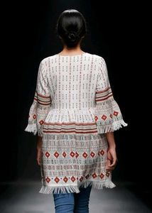 white , girly , traditional style top , tunic