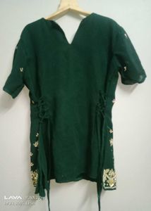 Embroidered Green Blouse