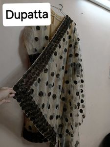 Plus Size Ribbon Work Kurti + Dupatta
