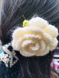Crochet Flower 🌹 Hair Clip