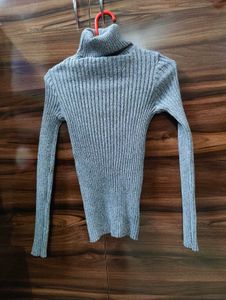 Elegant Grey Turtleneck Sweater