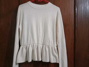 Cute white designed Sweater