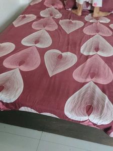 Heart Pattern Bedsheet king size