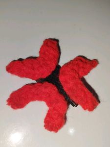 Red Fuzzy Hair Clip