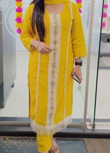 Yellow Embroidered Kurta Set