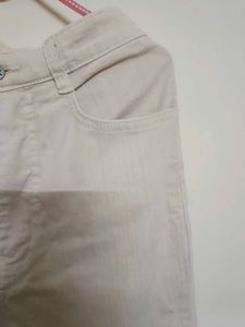 Beige Color Straight Jeans