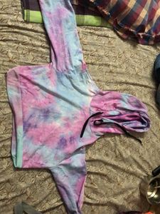 Tie Dye Hoodie Casual Cropped