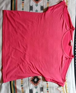 Coral Cold Shoulder Top