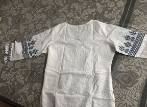 Embroidered White Kurta Set