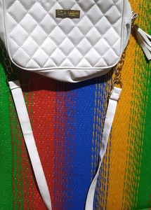Quilted White Crossbody Bag