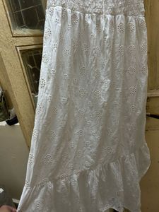 White Eyelet Off-Shoulder Dress