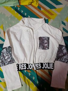 White Sequin Sweatshirt