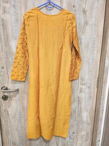 Art Silk Mustard Yellow Kurta