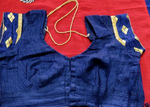 😍♥️Beautiful Red Blue Saree😍♥️