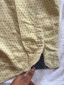 Men Louis Philippe Yellow Casual Shirt
