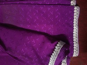 Fully Chikankari Work Saree With Lace