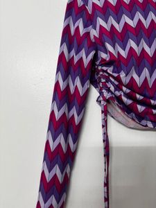 MAX Geometric Printed Crop Top with Ruching
