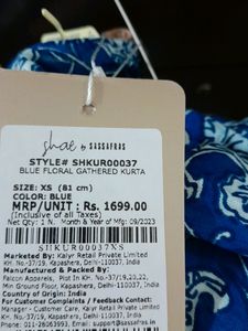 Blue Printed Kurta (Women&#39;s)