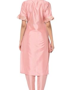 Pink Golden Kurta Pent Set