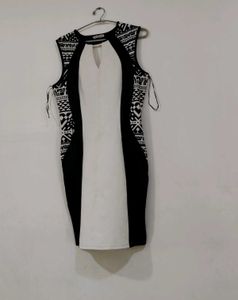 Black and White Patterned Dress