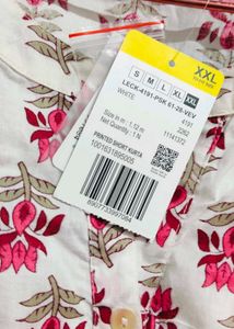 WHITE PRINTED SHORT KURTA