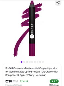 SUGAR Matte as Hell Crayon Lipstick: Baby Houseman