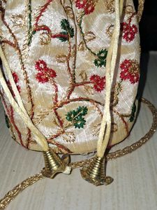 Floral Embroidered Potli Bag