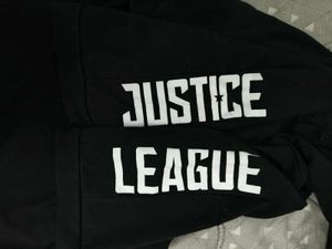 Grey &#34;THINK&#34; Graphic Tee with Justice League Print