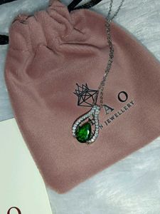 Emerald Teardrop Pendant Necklace
