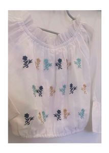 A crop top piece with plazo.