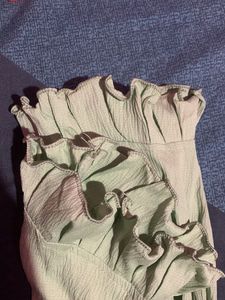 Ruffled Green Shorts