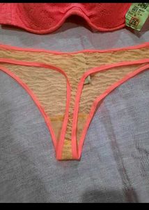 Orange Lace Halter Bikini Set