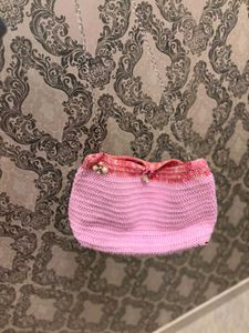 Handcrafted Pink Crochet Shoulder Bag