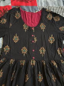Elegant Black Printed Dress