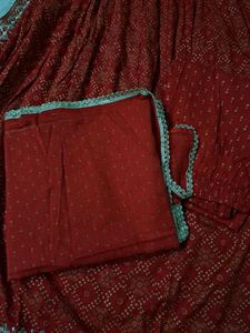 Bright Red Rayon Nyra Cut Suit