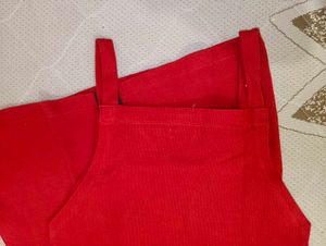 Red Sleeveless Dress Comes With White Inner Also