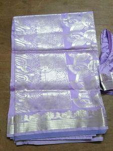Lavender & Silver Silk Blend Saree